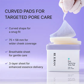 REJURAN pad beside hand for scale showing travel-friendly size