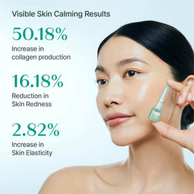 REJURAN texture drop on fingertip showing clear serum consistency for quick absorption