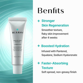 REJURAN cream spread on hand demonstrating smooth application and dewy finish