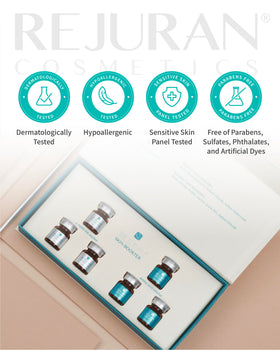 REJURAN back label close-up showing ingredients and product claims for transparency