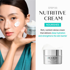 REJURAN Turnover Mask sheet held in hand to show treatment size and post-procedure recovery support