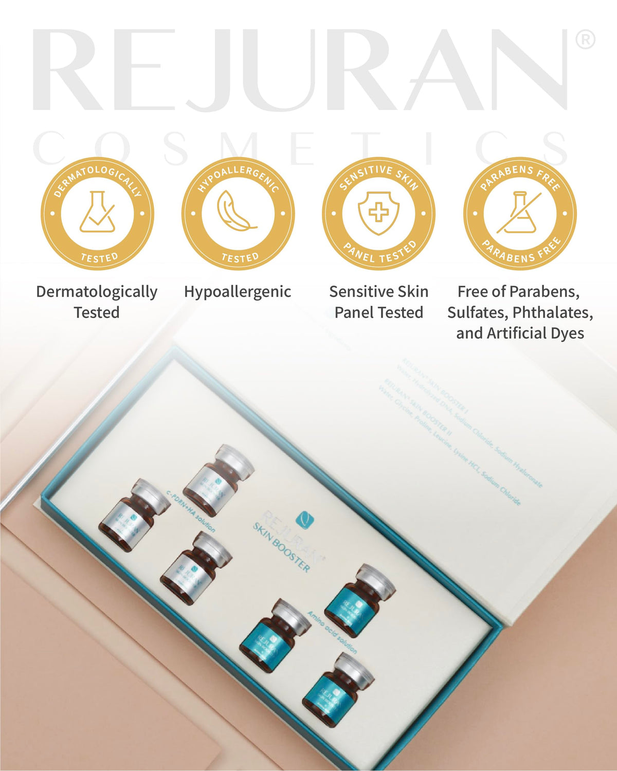 REJURAN cream paired with sunscreen showing daytime routine protection