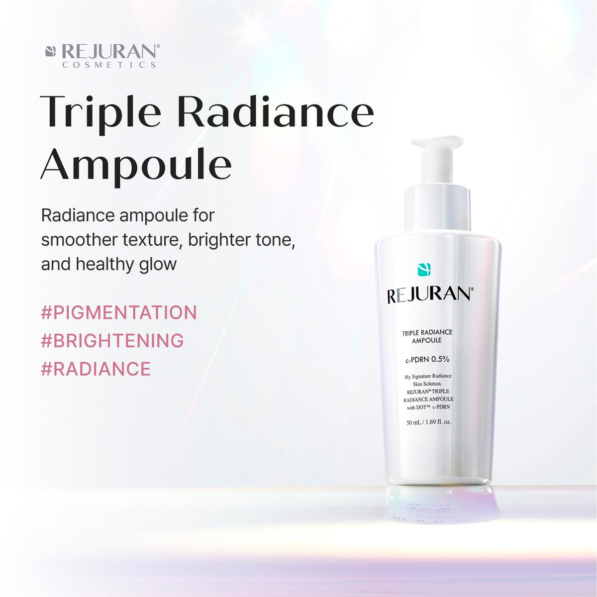 REJURAN dropper close-up dispensing serum highlighting easy application