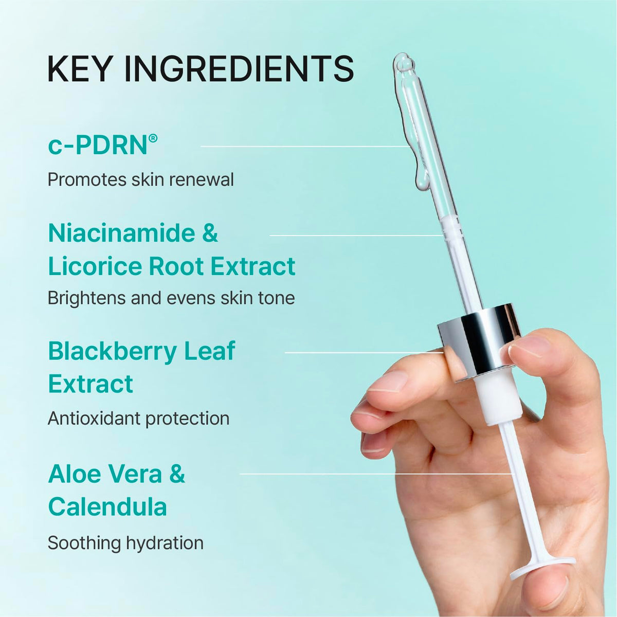 REJURAN bottle in hand demonstrating 1.01 fl oz travel-friendly size