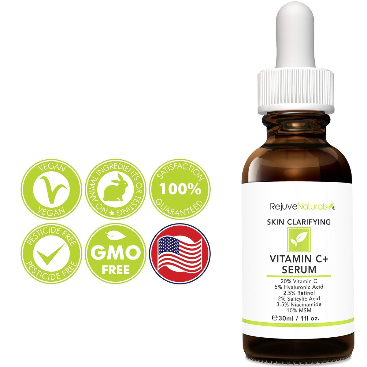 RejuveNaturals serum texture drop close-up highlighting hydration