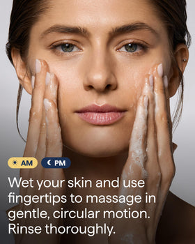 Remedy Science foam in hand demonstrating gentle, effective lather