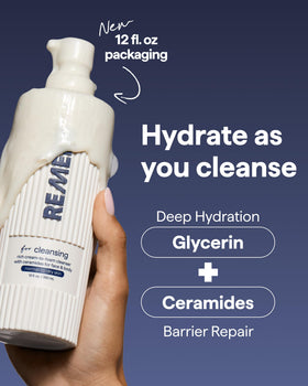 Remedy Science foam on skin showing gentle lather that rinses clean