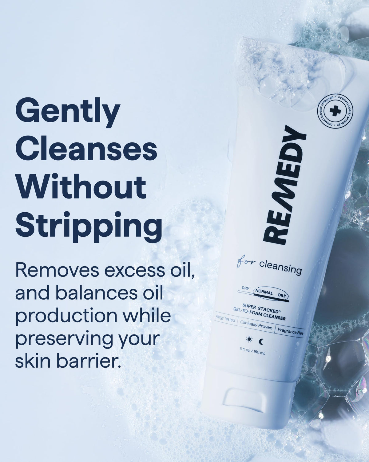 Remedy Science gel texture close-up showing smooth, spreadable formula