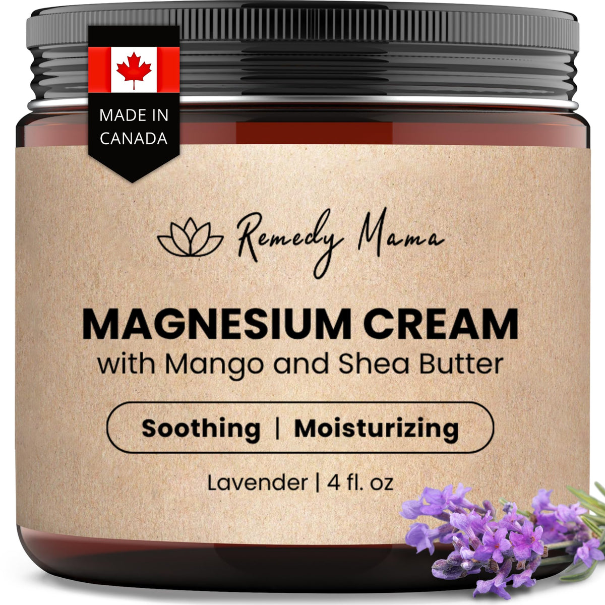 Remedy Mama front jar shot showing label and 4oz glass packaging benefit: clear product identity