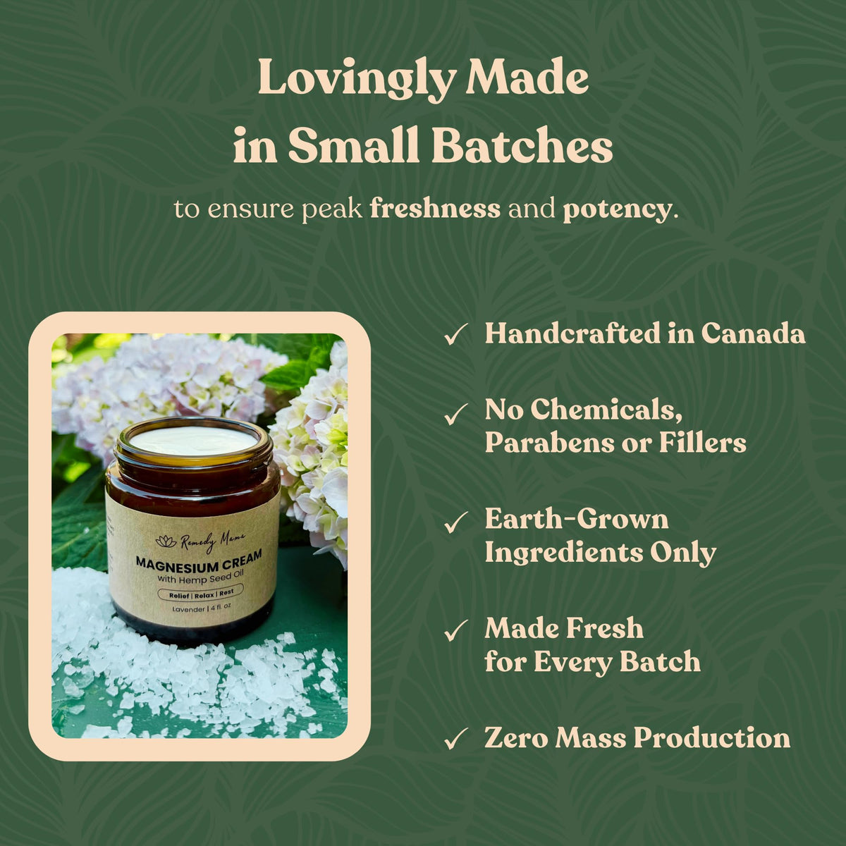 Remedy Mama jar on bedside table showing nighttime routine benefit and calming, unscented care