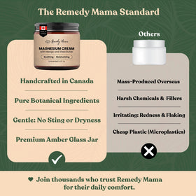 Remedy Mama jar in hand showing 4oz scale and portable size for everyday convenience