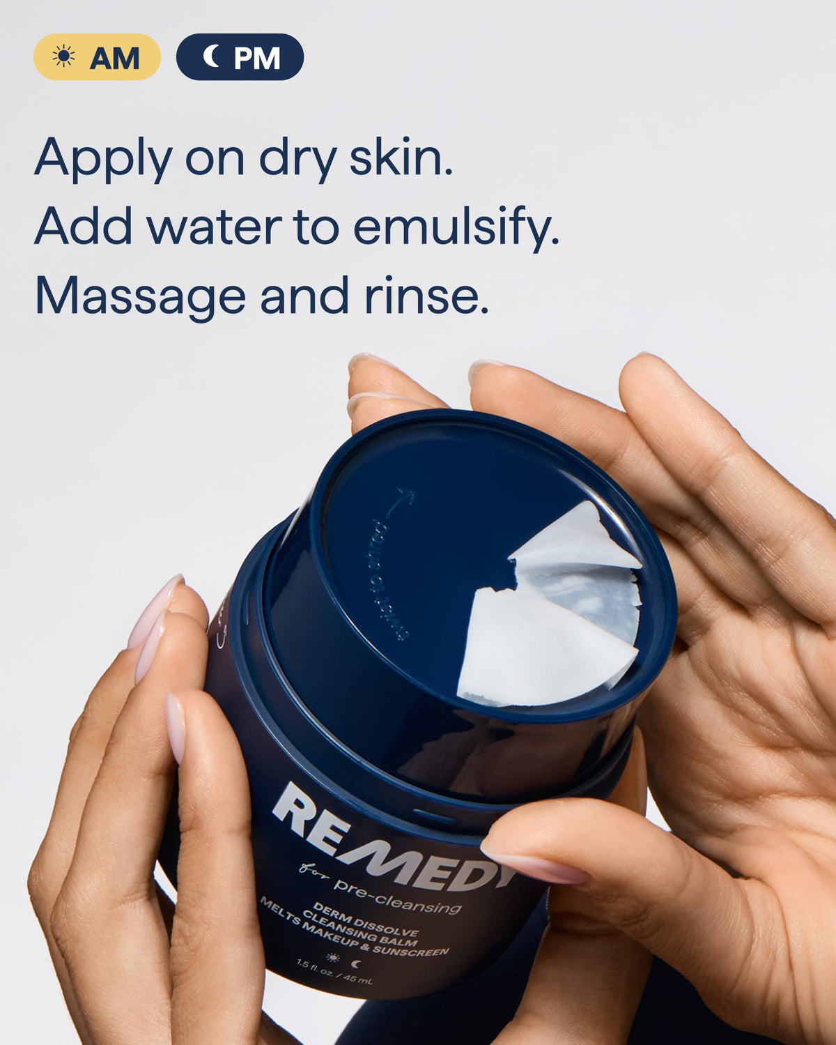 Remedy Science ingredients label with ceramides and safflower, barrier-supporting benefits