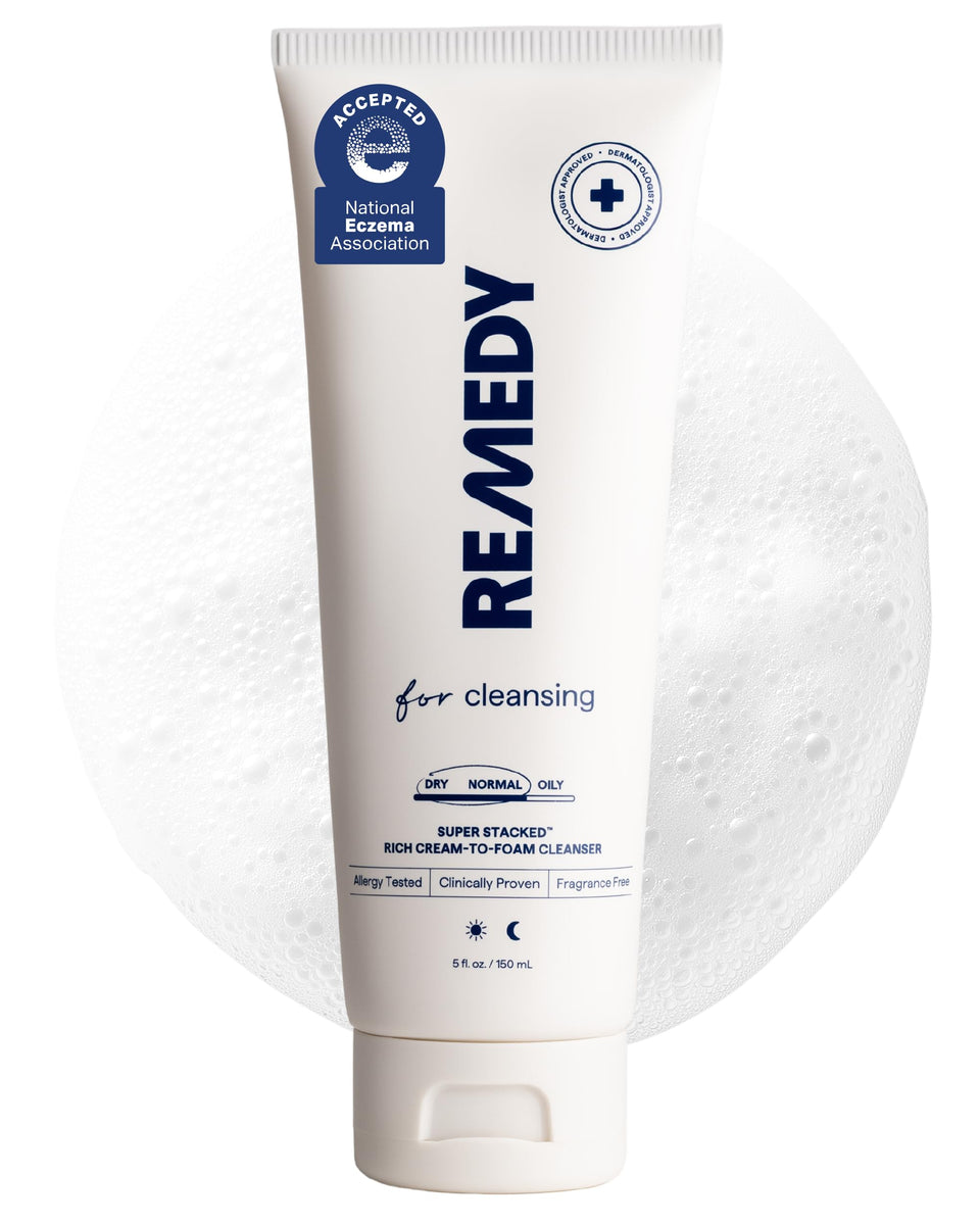 Remedy Science front packaging showing product and soothing design for gentle cleansing
