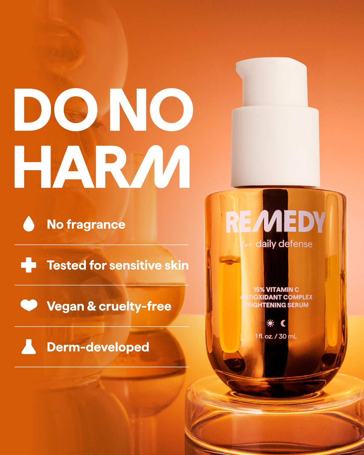 Remedy Science label detail showing active ingredients and fragrance-free claim