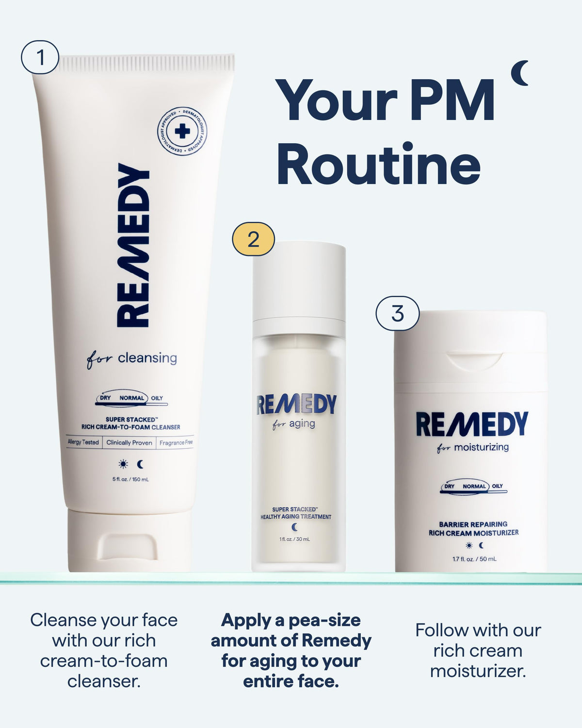 Remedy Science on bathroom shelf lifestyle shot suggesting daily skincare integration