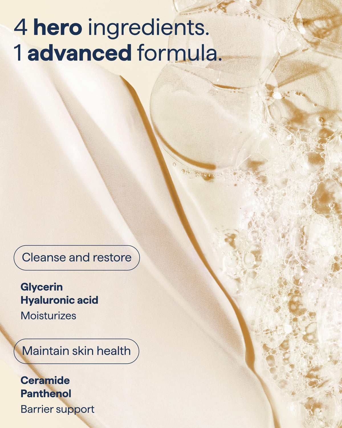 Remedy Science ingredient focus showing ceramide and glycerin benefits for barrier