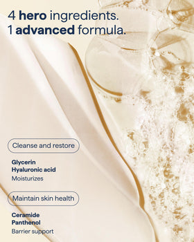 Remedy Science ingredient focus showing ceramide and glycerin benefits for barrier