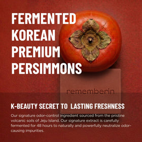 Rememberin being used in shower demonstrating body and scalp deodorizing action