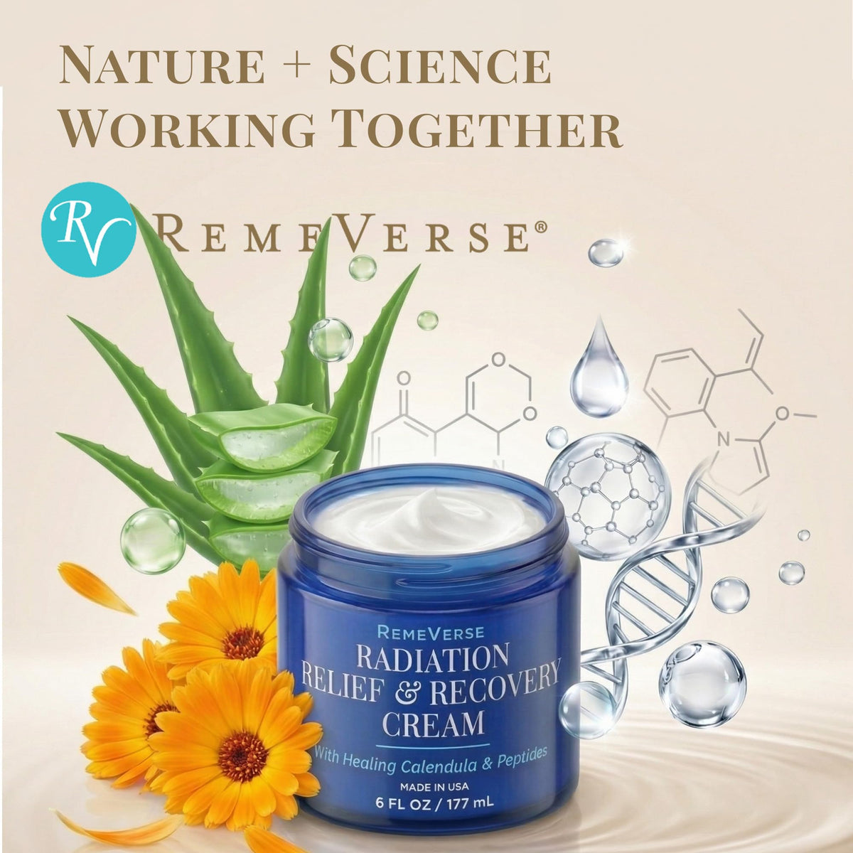 RemeVerse cream texture closeup highlighting smooth hydration