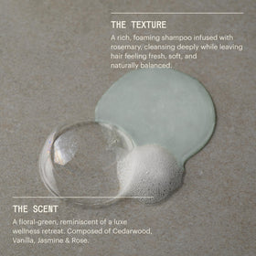 Remilia Hair label close-up highlighting key botanicals and vegan claim benefits