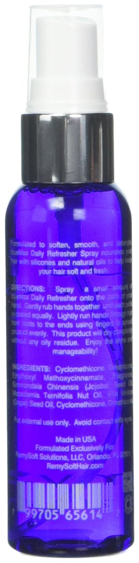 RemySoft blueMax applied to extensions demonstrating detangling and shine