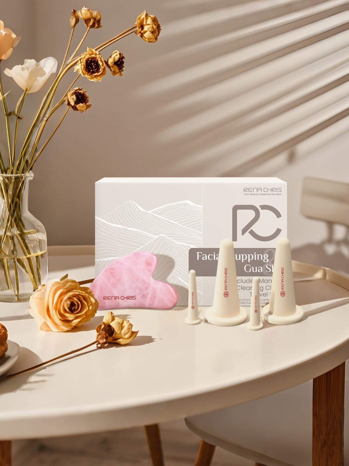 Rena Chris lifestyle on bathroom vanity showing elegant display and daily routine