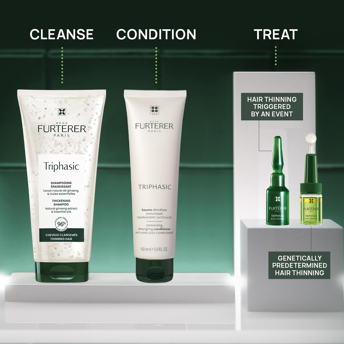 René Furterer conditioner in bathroom styling scene for daily routine