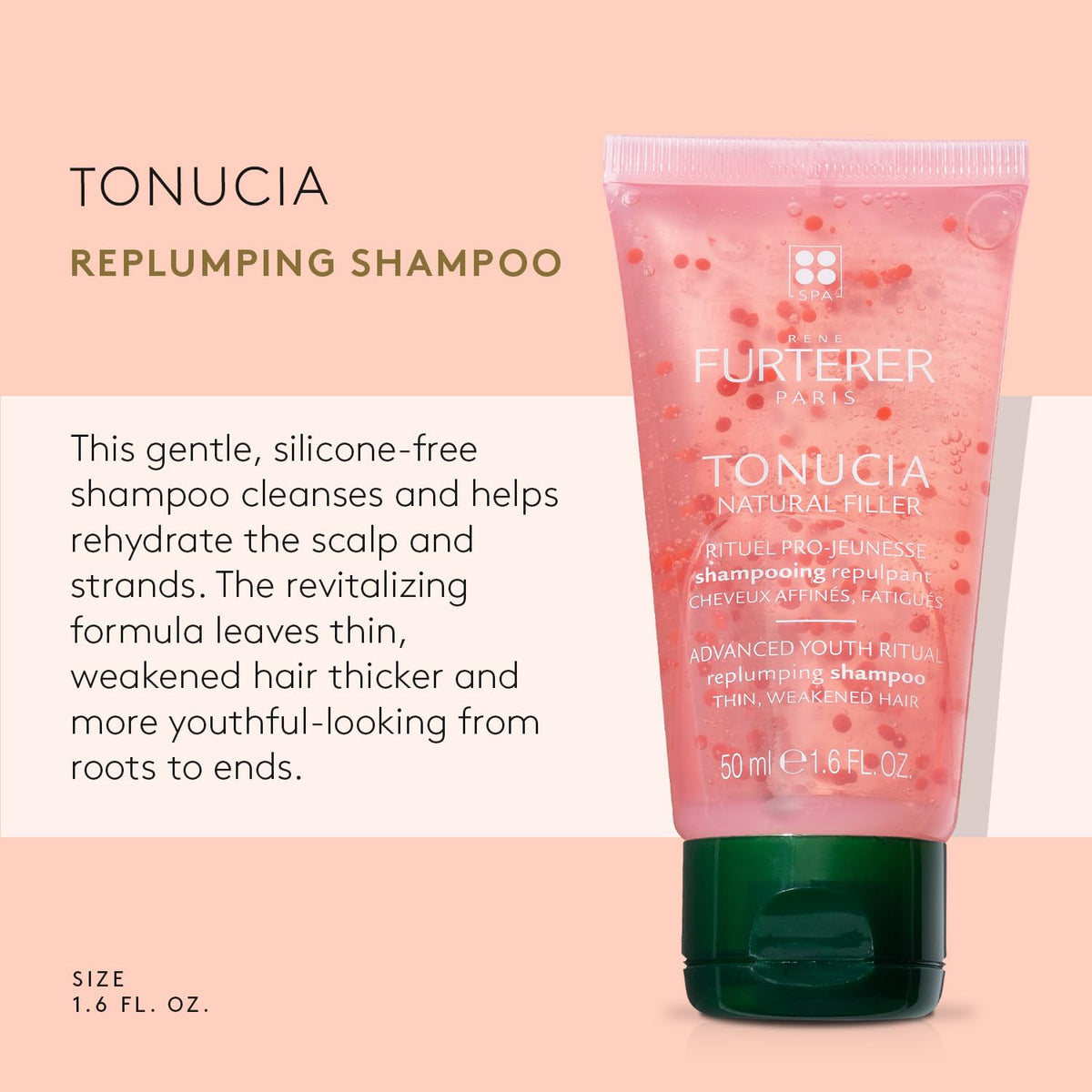 René Furterer shampoo lather on hands illustrating gentle cleansing benefit