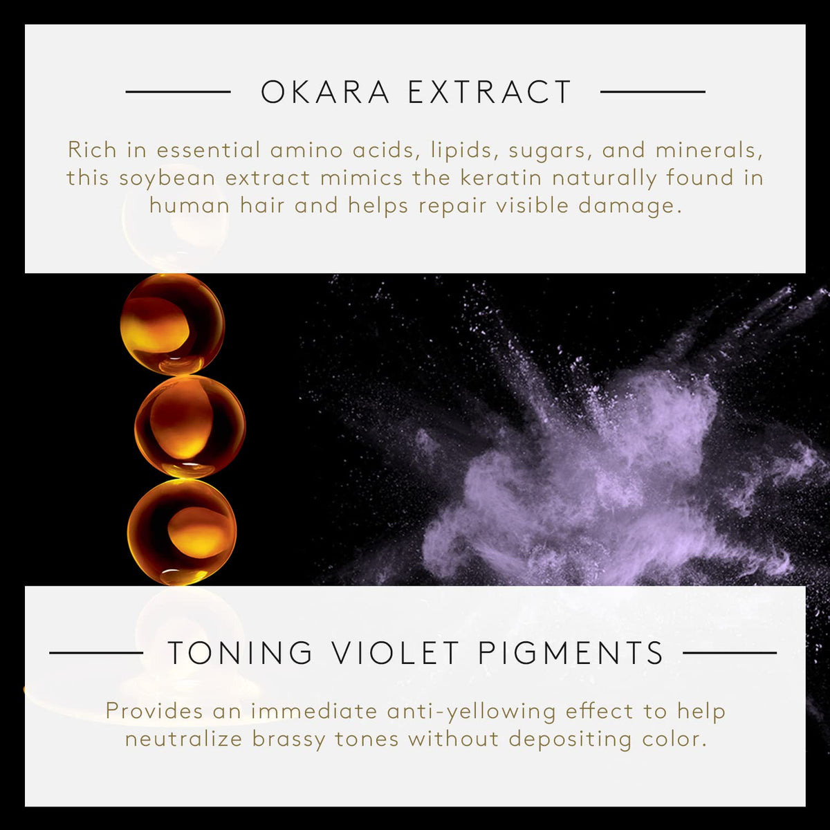 René Furterer OKARA SILVER close-up of label and ingredients highlighting natural okara extract benefit