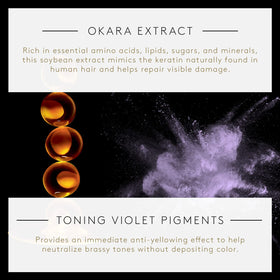 René Furterer OKARA SILVER close-up of label and ingredients highlighting natural okara extract benefit