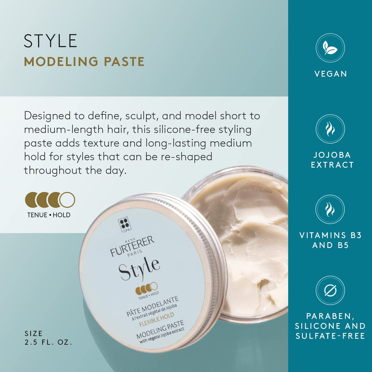 René Furterer texture close-up of paste showing creamy matte texture and workability