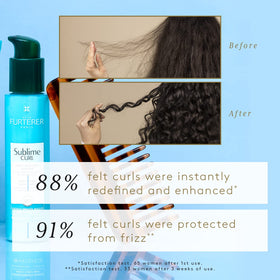 René Furterer before and after comparison showing reduced frizz