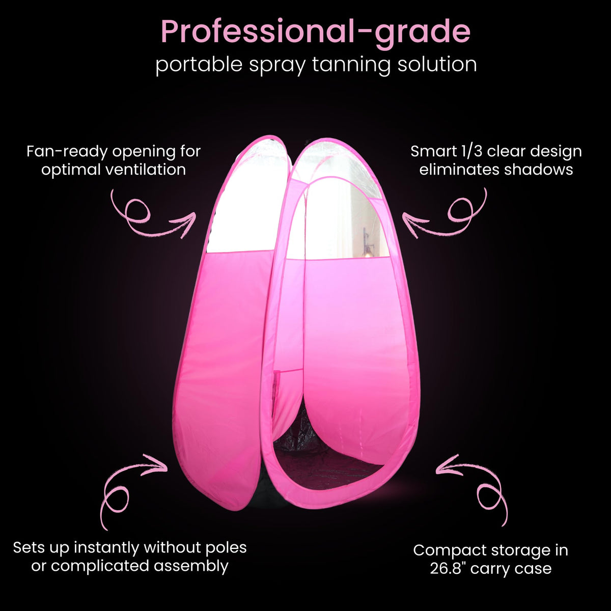 Reneebeautytan folded in carry case for easy transport and storage