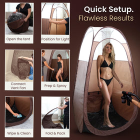 Reneebeautytan folded tent in carry case for compact transport benefit