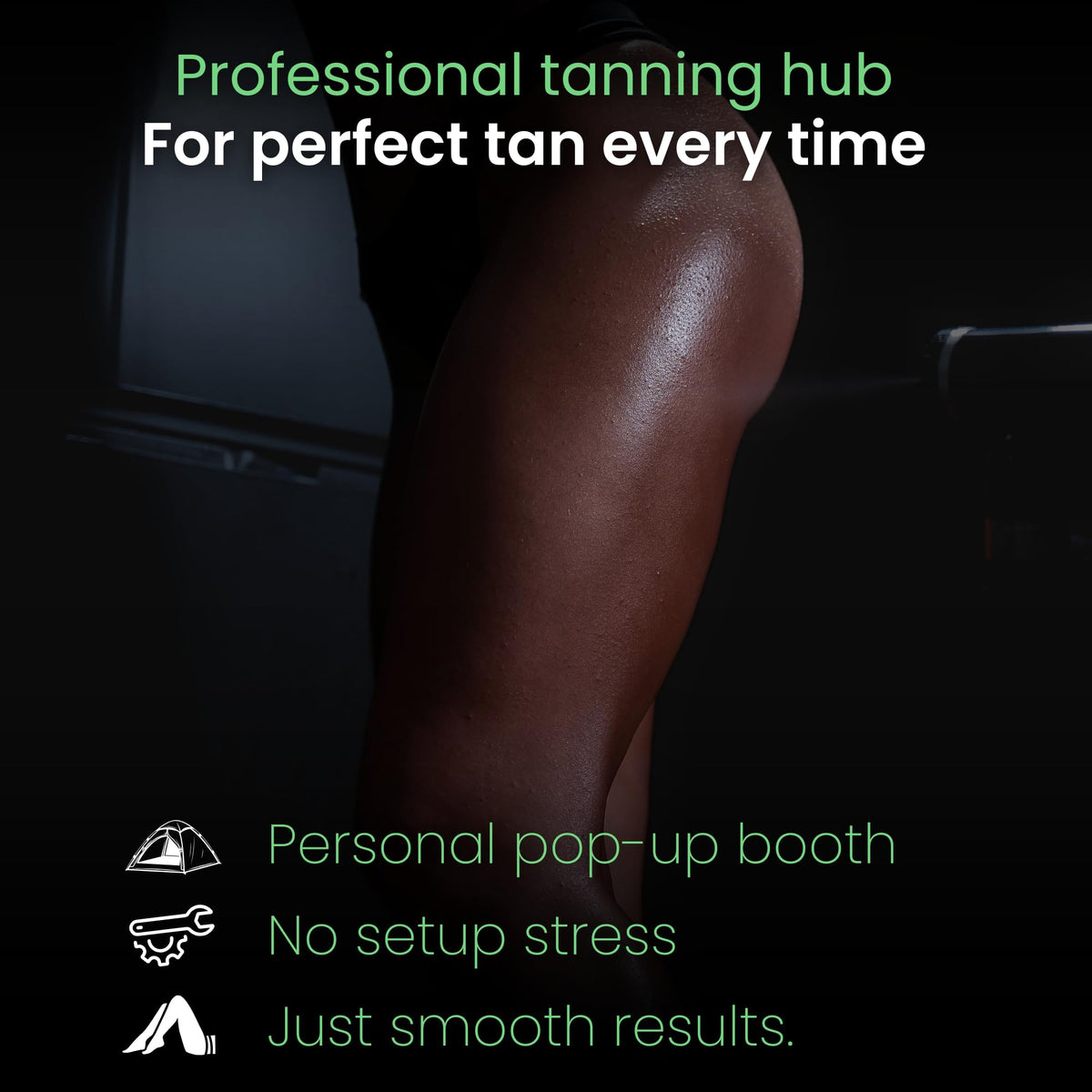 Reneebeautytan folded in carry case for easy transport and storage