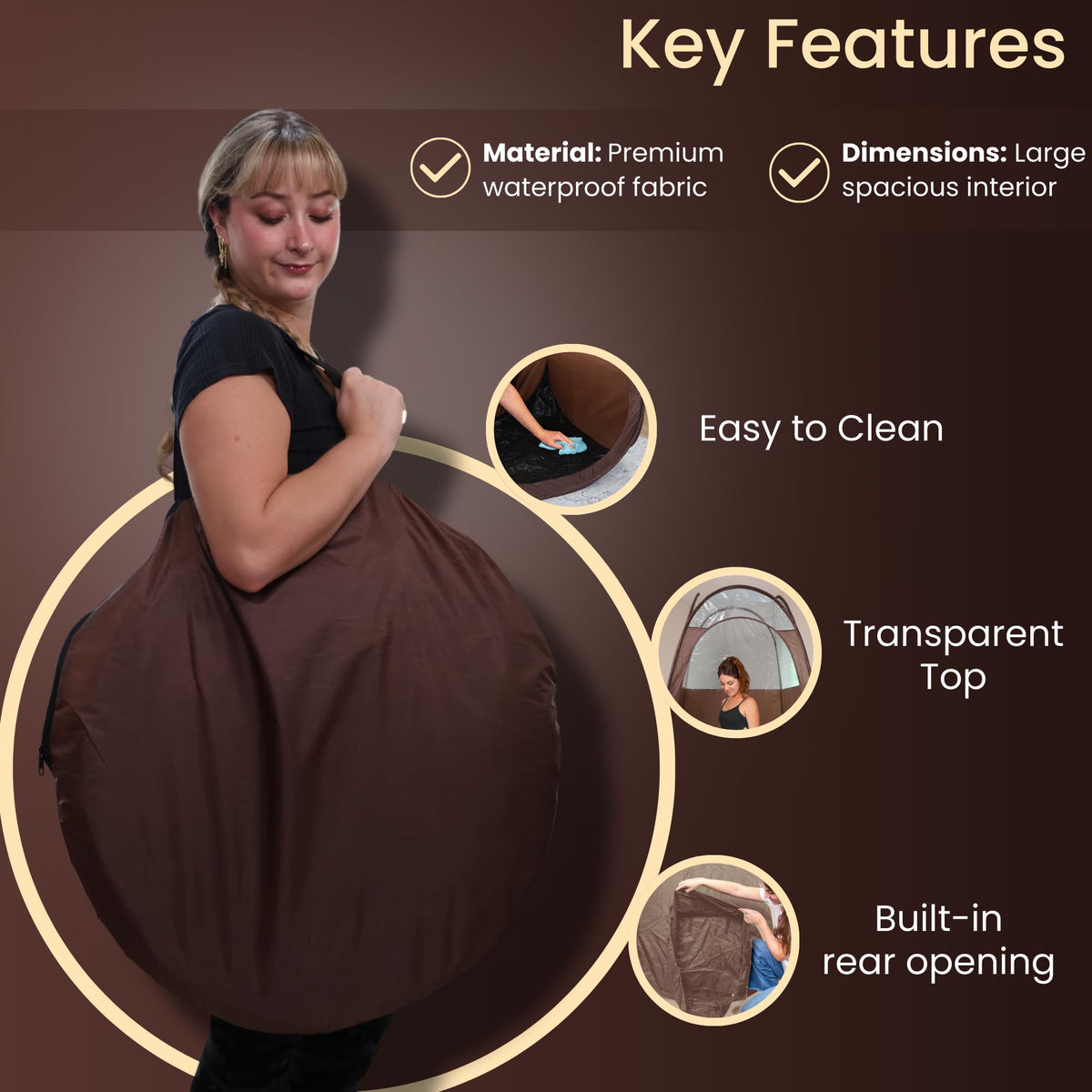 Reneebeautytan inside view with lighting for accurate spray application benefit