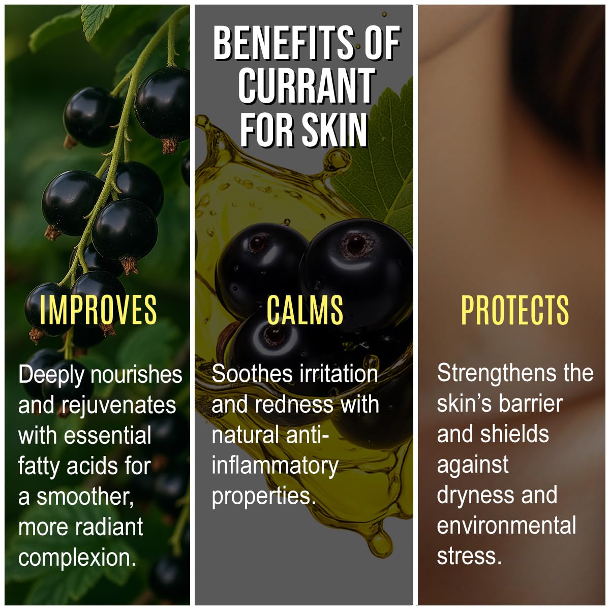 Hand applying Renewalize oil to cheek for hydration and glow