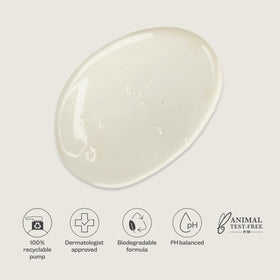 RENPURE bottle next to recyclable symbol highlighting sustainable packaging choice