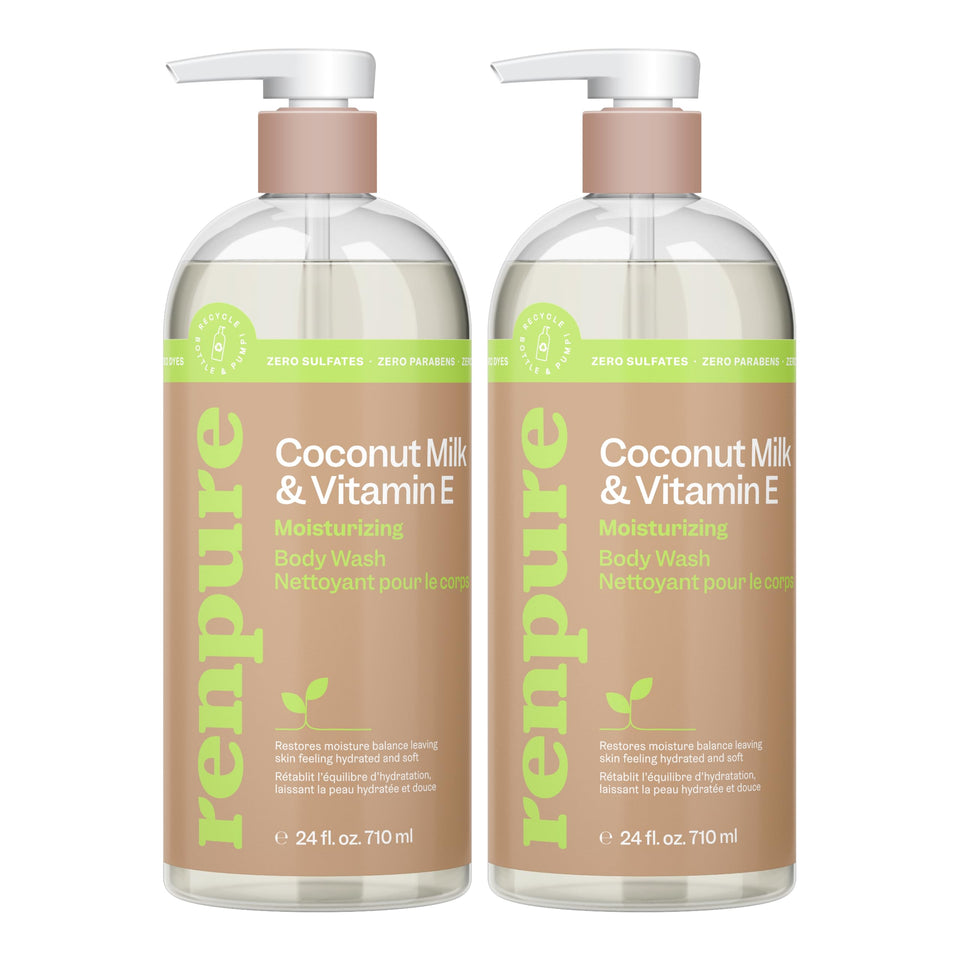 RENPURE front packaging showing 24 fl oz bottle and 2-pack, conveys hydration