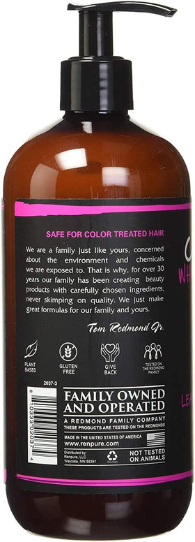 RENPURE applied to hair mid-lengths demonstrating smoother, frizz-free benefit