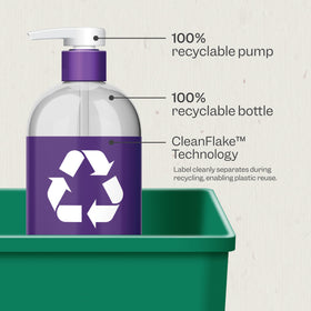 RENPURE bottles next to hand to show 24 fl oz size and travel convenience