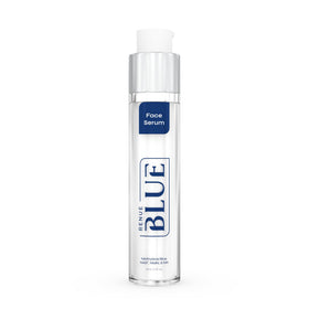 Renue By Science front packaging showing blue serum for visible skin renewal