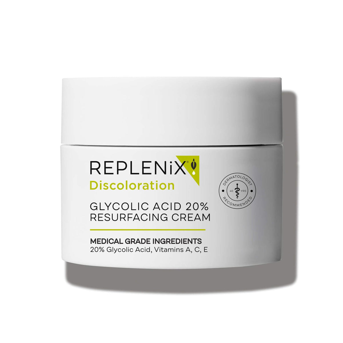 Replenix front packaging showing product and benefits for brighter skin