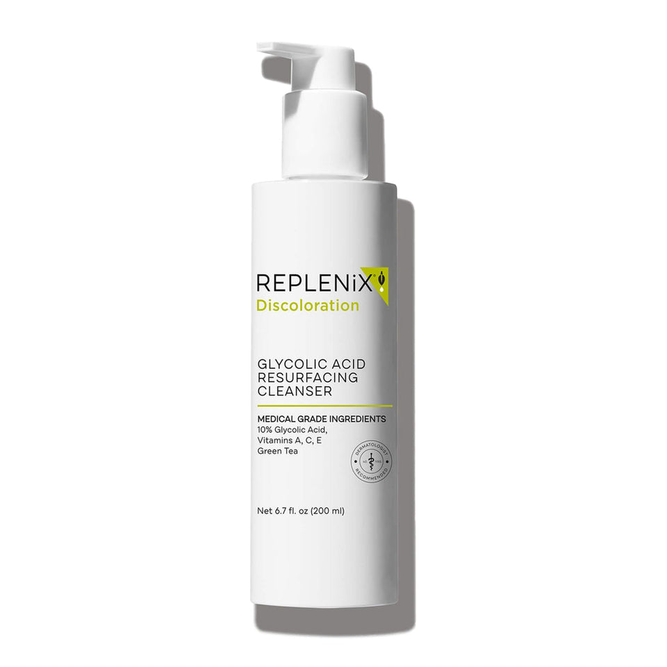 Replenix front packaging showing cleanser and clear product benefits