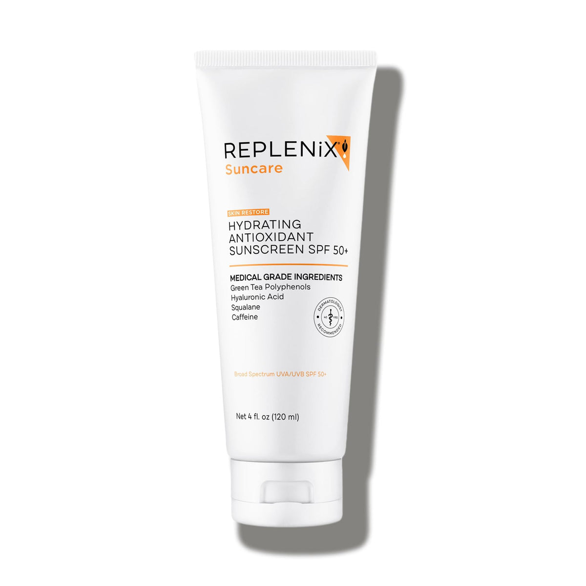 Replenix front packaging showing SPF 50+ protection and benefits