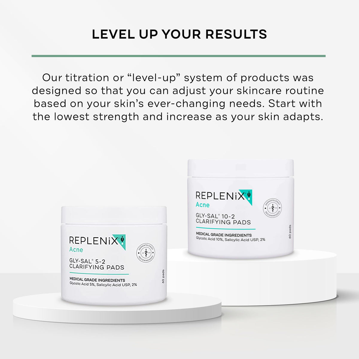 Replenix pad in hand being applied for quick daily exfoliation