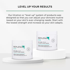 Replenix pad in hand being applied for quick daily exfoliation