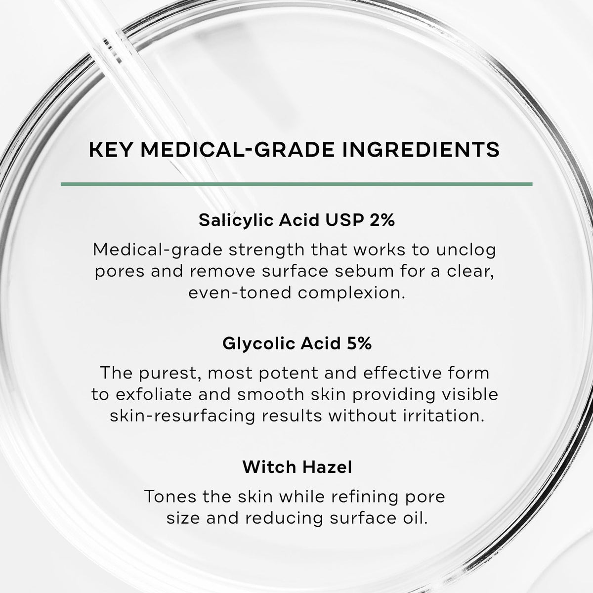 Replenix pad soaked in solution demonstrating medical-grade acids