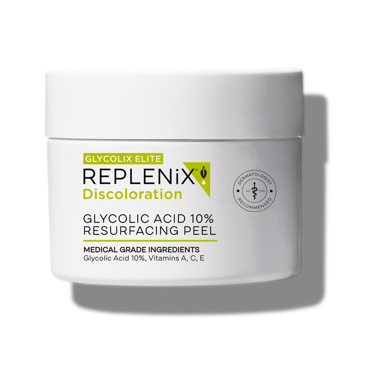 Replenix front packaging showing 60-count pads for easy exfoliation