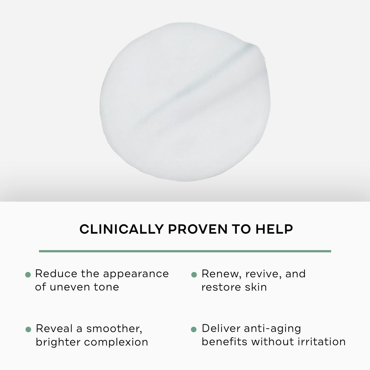 Close-up of Replenix pad texture demonstrating gentle exfoliation
